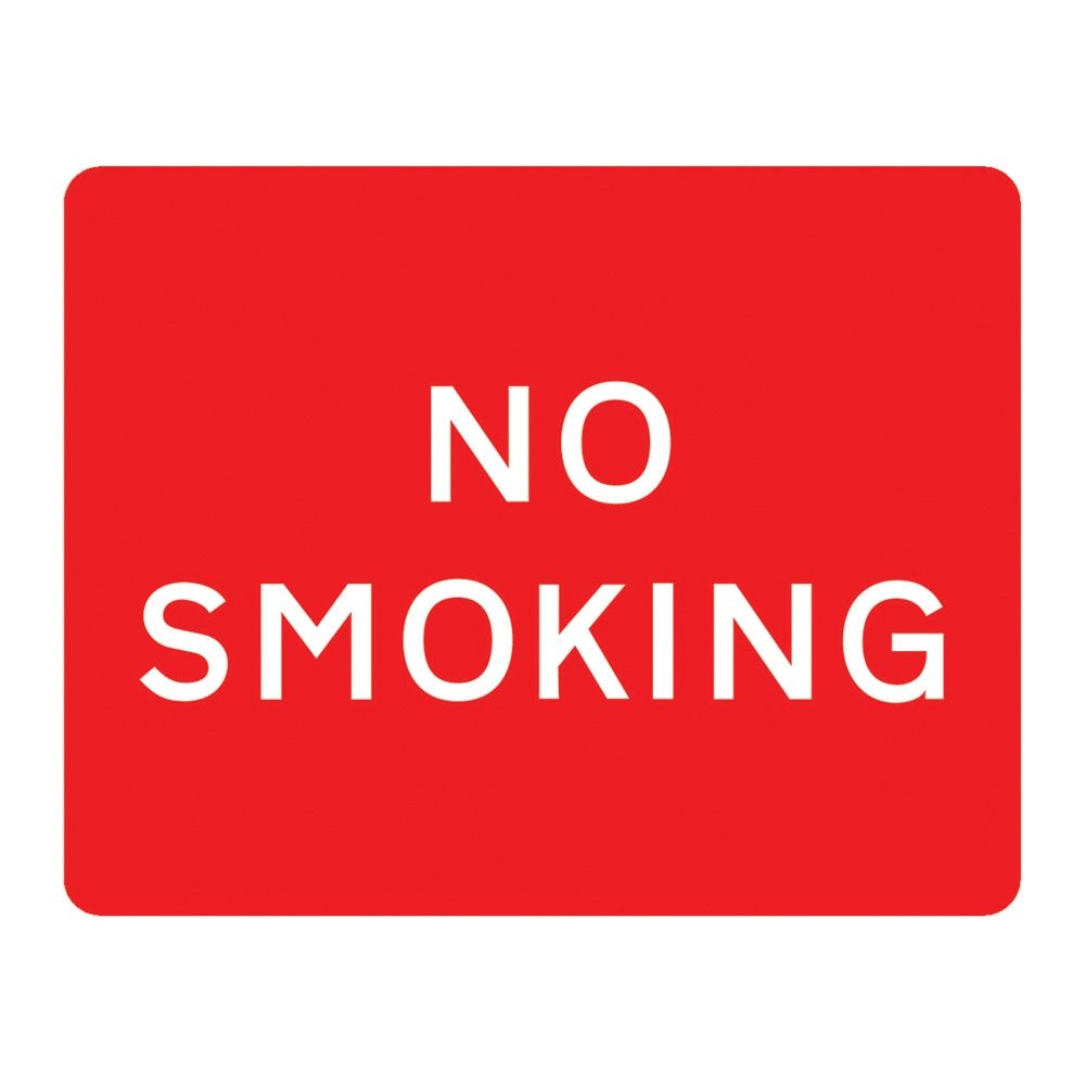 No Smoking Metal Road Sign Plate - 600 x 450mm