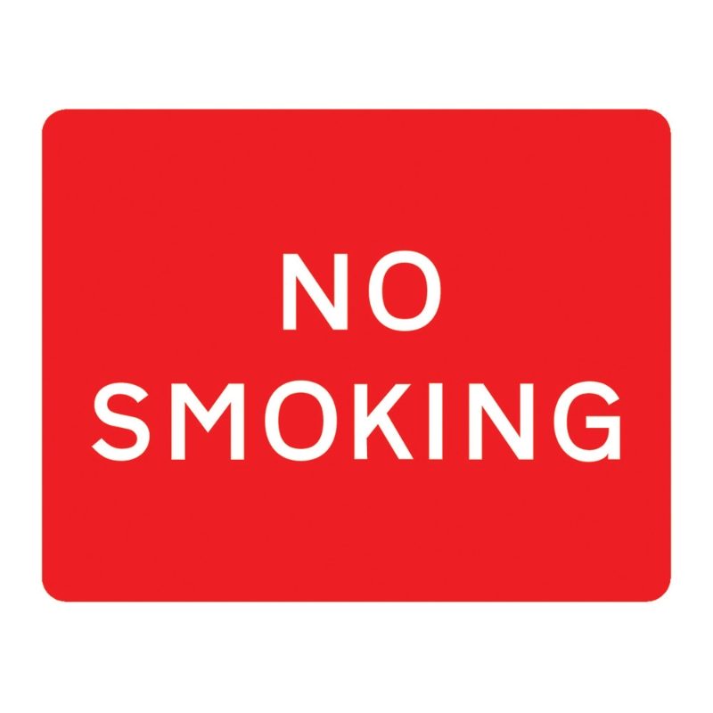 No Smoking Metal Road Sign Plate - 600 x 450mm