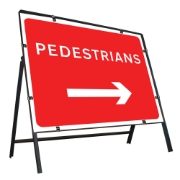 Pedestrians Right Clipped Metal Road Sign - 600 x 450mm