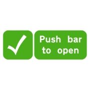 Push Bar To Open Sign - 600 x 200 x 1mm