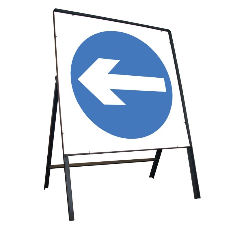 Turn Left Riveted Square Metal Road Sign - 750mm