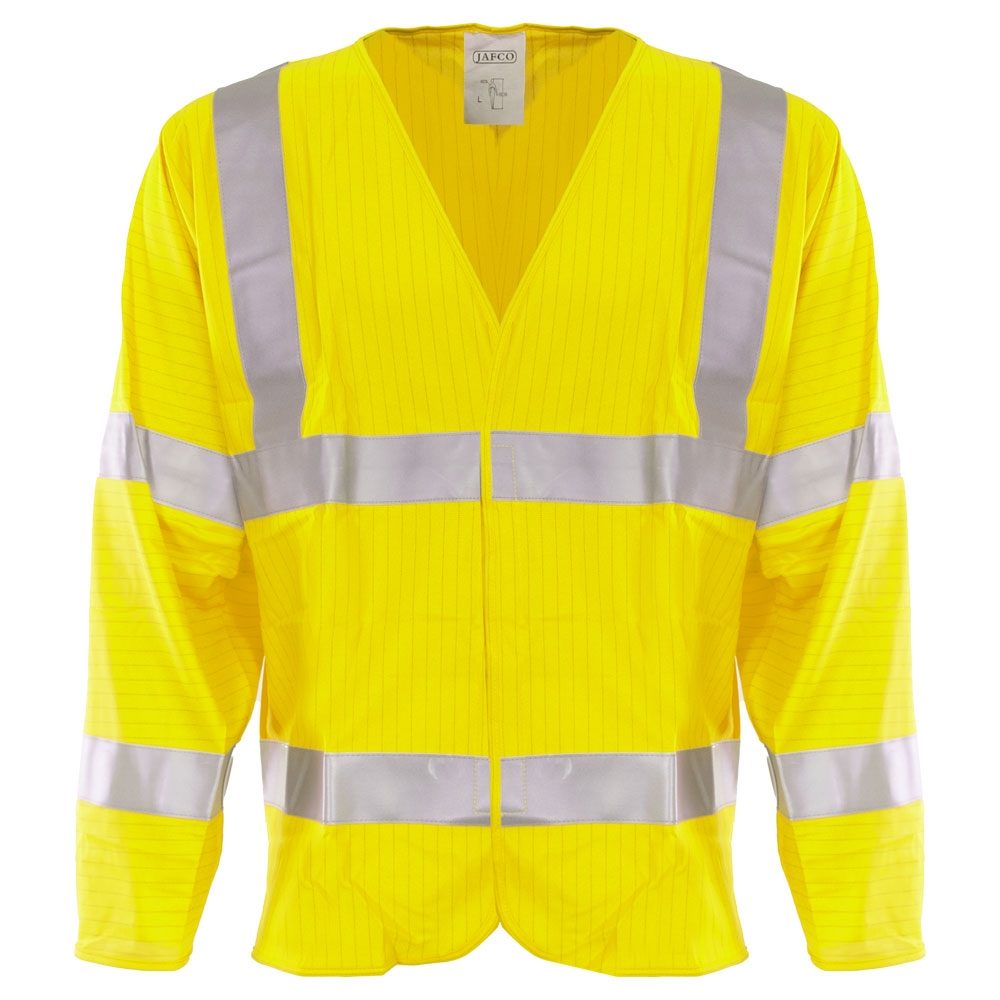 Jafco FR AS Hi-Vis Long Sleeve Yellow Waistcoat