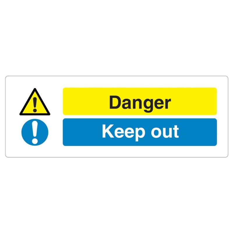 Danger, Keep Out Sign - 600 x 200 x 1mm