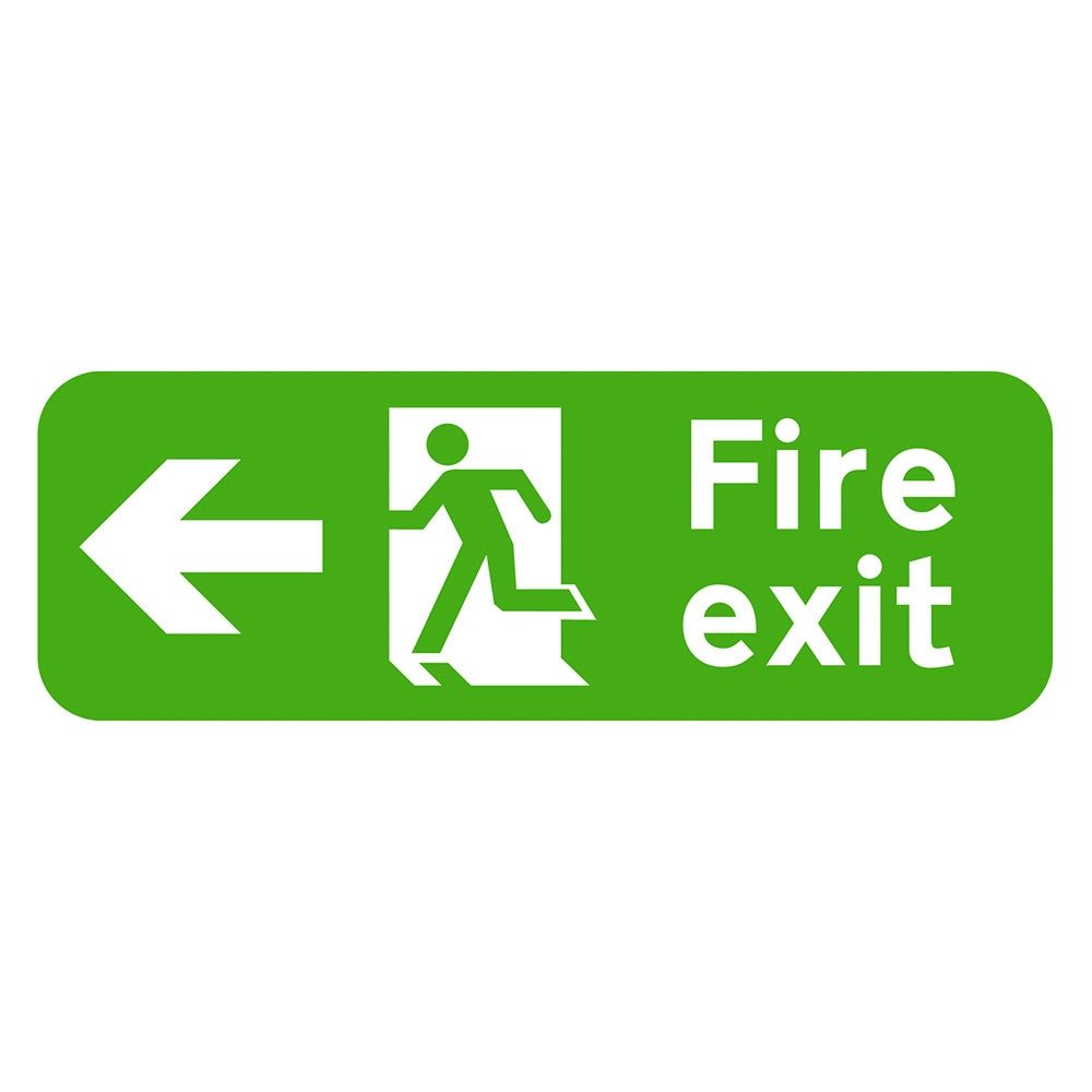 Fire Exit Arrow Left Sign - 600 x 200 x 1mm