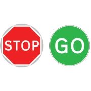 Stop Go Circular Metal Road Sign Plate - 600mm