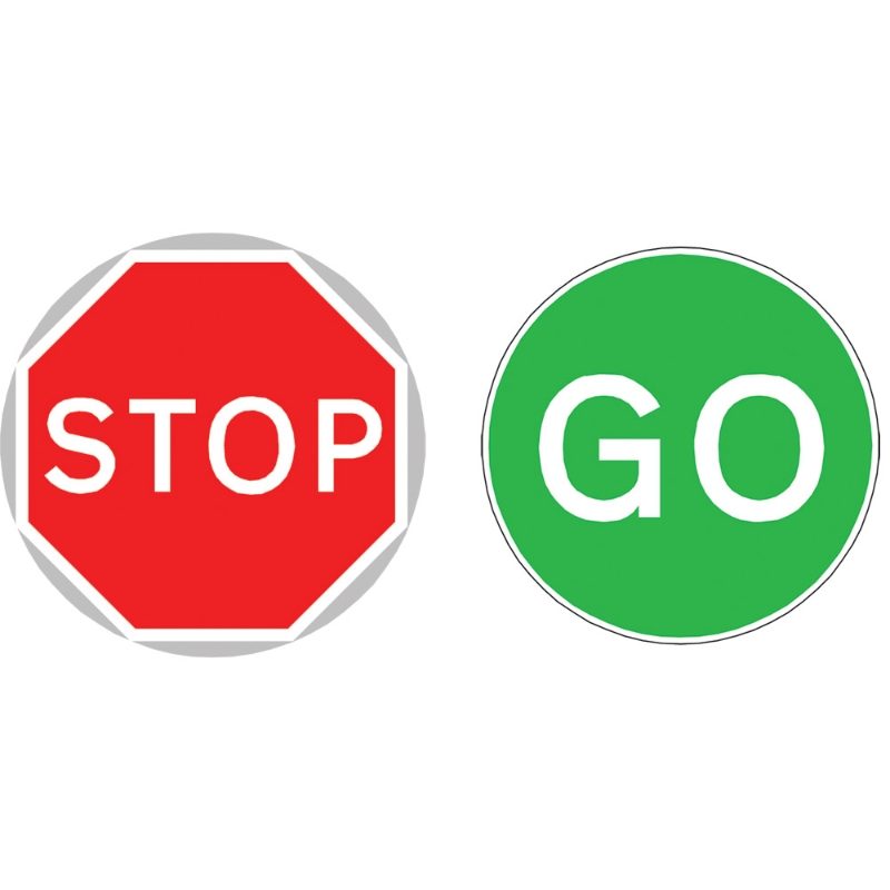Stop Go Circular Metal Road Sign Plate - 600mm
