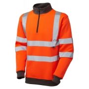 Leo Brynsworthy Rail Hi-Vis Orange Quarter Zip Sweatshirt