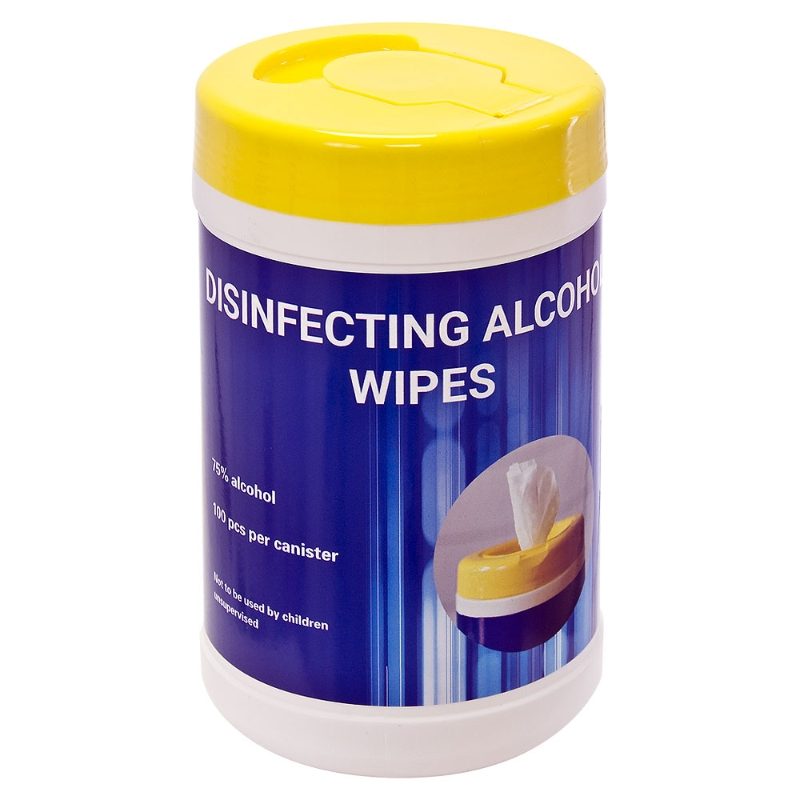 Disinfecting Alcohol Wipes - Tub of 100 Wipes