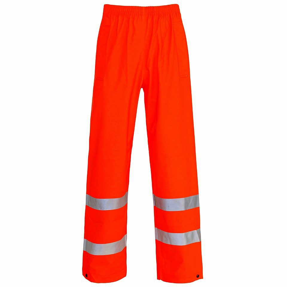 Super-Dri Waterproof Hi Vis Breathable PU Coated Trousers - Orange (Non-Rail)