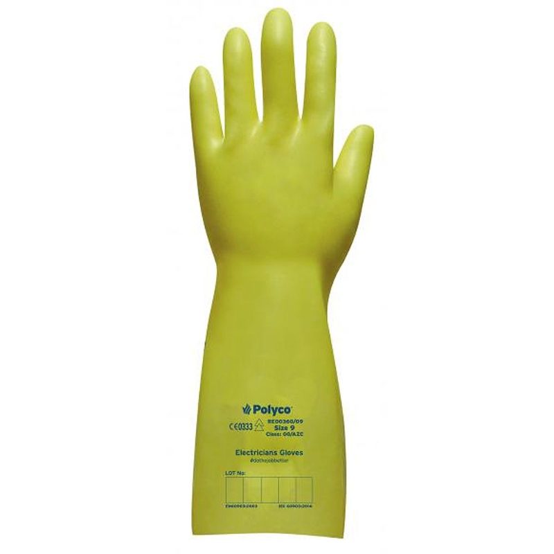 Electricians Dielectric Insulating Safety Gloves - Class 0