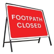 Footpath Closed Riveted Metal Road Sign - 600 x 450mm