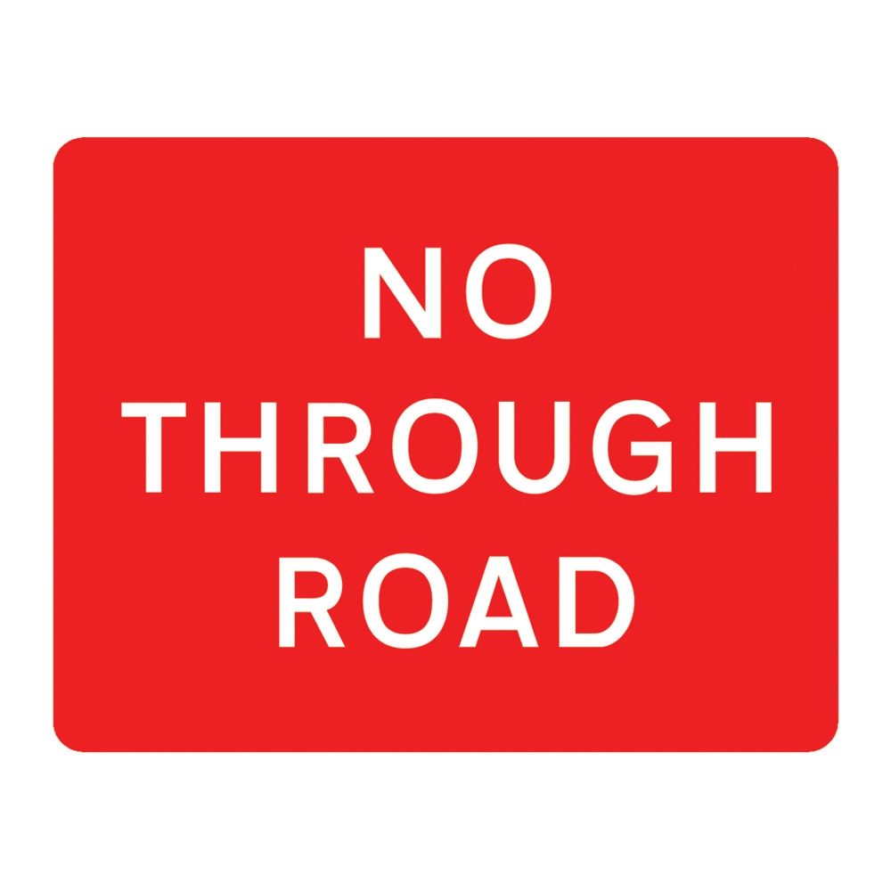 No Through Road Metal Road Sign Plate - 1050 x 750mm