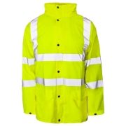 Super-Dri Waterproof Breathable Hi Vis Unlined Yellow Rain Jacket