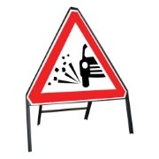 Loose Chippings Riveted Triangular Metal Road Sign - 750mm
