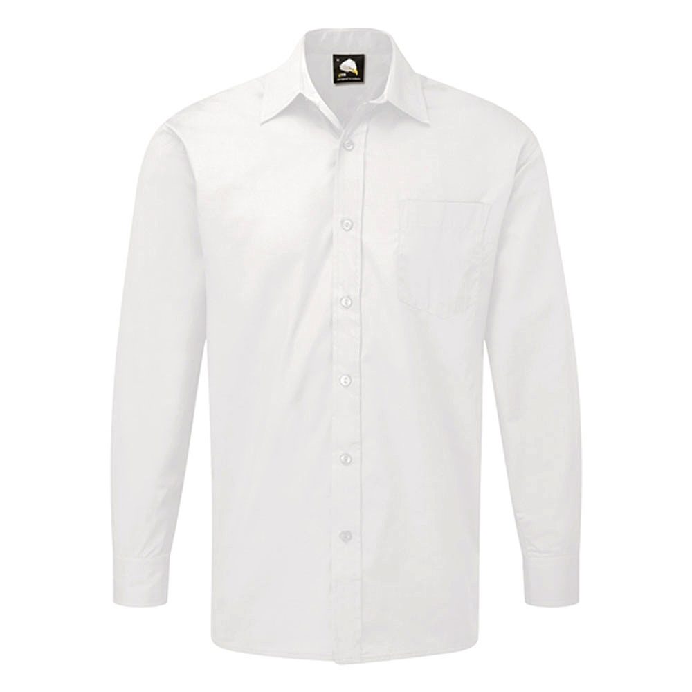 Orn Essential Men's Long Sleeved Shirt - 105gsm - White