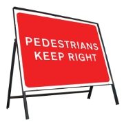 Pedestrians Keep Right Riveted Metal Road Sign - 600 x 450mm