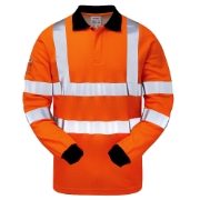 Pulsar Rail FR AS Arc Hi-Vis Long Sleeve Orange Polo Shirt