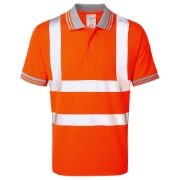 Pulsarail Rail Hi Vis Short Sleeve Orange Polo Shirt