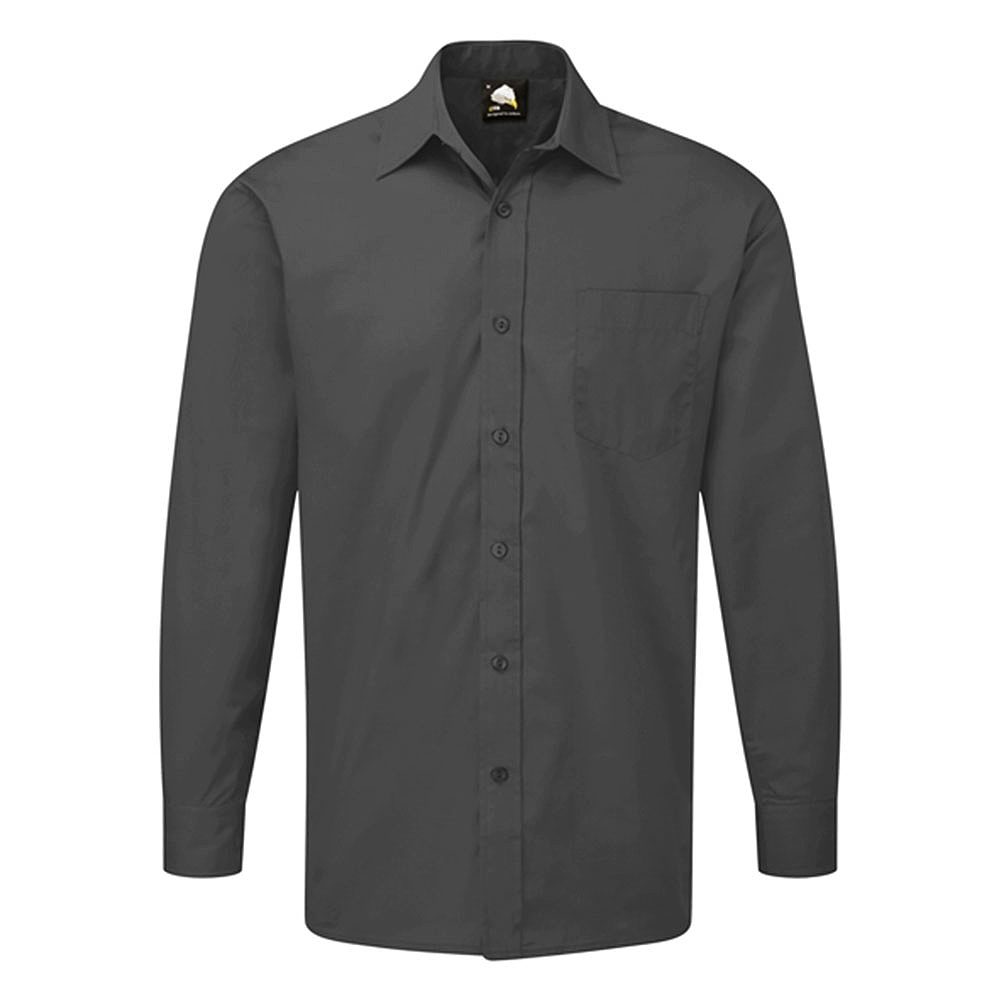 Orn Essential Men's Long Sleeved Shirt - 105gsm - Dark Grey