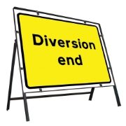 Diversion End Clipped Metal Road Sign - 1050 x 750mm