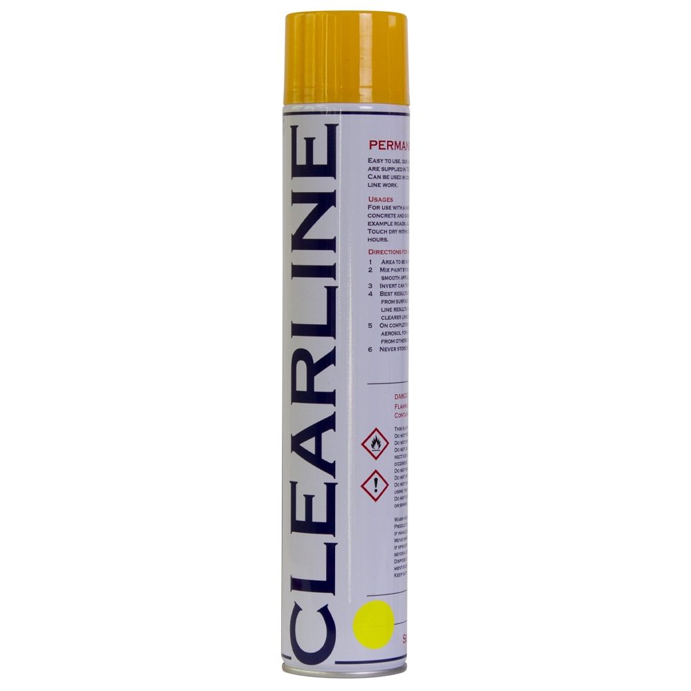 Permanent Road Marking Spray Paint - 750ml - Yellow - PF Cusack