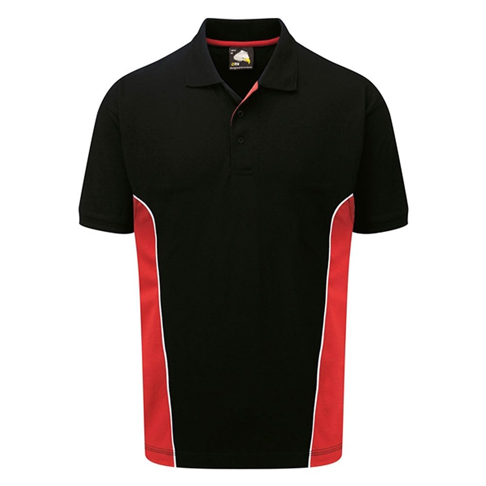 Orn Two Tone Short Sleeve Polo Shirt - 220gsm - Navy/Red