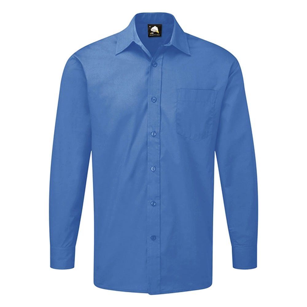 Orn Essential Men's Long Sleeved Shirt - 105gsm - Mid Blue