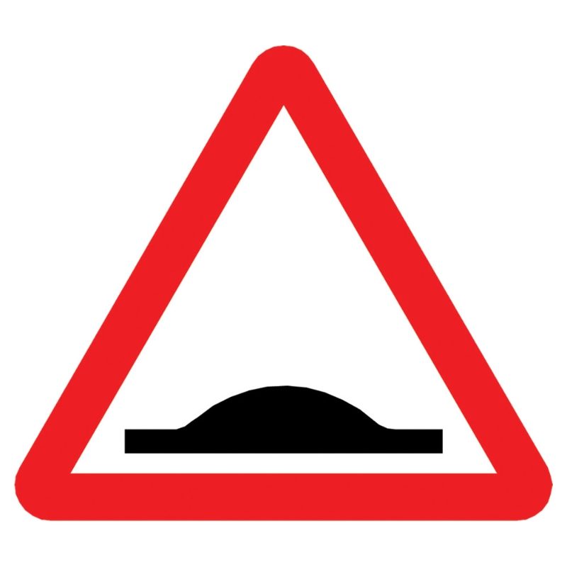 Humps Triangular Metal Road Sign Plate - 1200mm