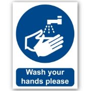 Wash Your Hands Please Self Adhesive Vinyl - 150mm x 200mm