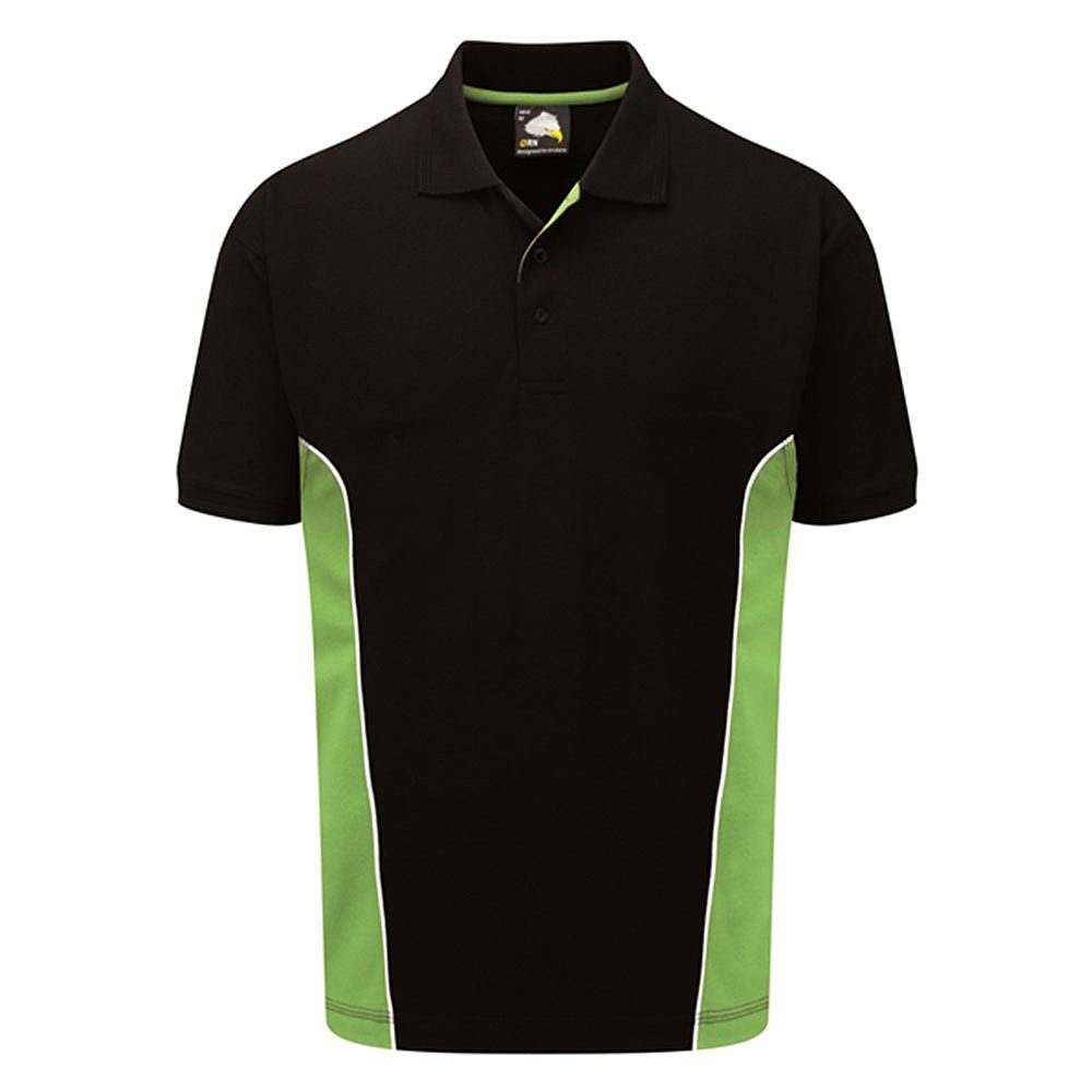 Orn Two Tone Short Sleeve Polo Shirt - Black / Lime