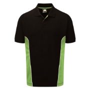 Orn Two Tone Short Sleeve Polo Shirt - Black / Lime