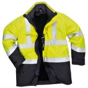 Bizflame FR Waterproof Breathable Hi-Vis Multi-Protection Yellow / Navy Jacket