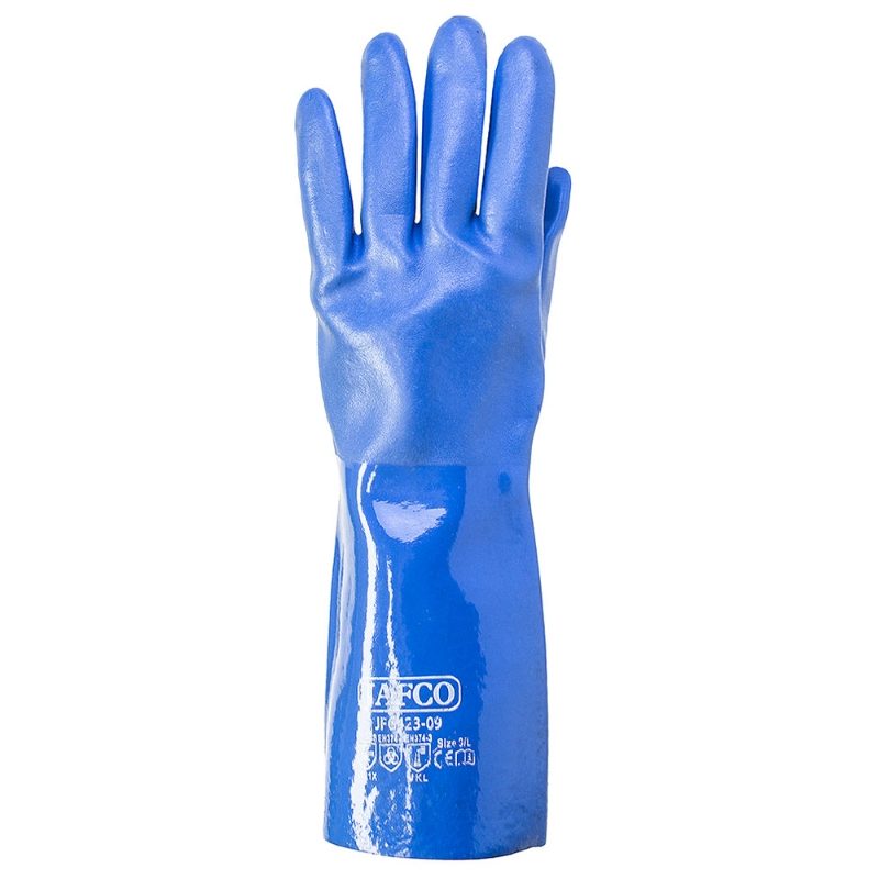 Jafco Blue PVC Chemical Gauntlets - Cut Level 1 - PF Cusack