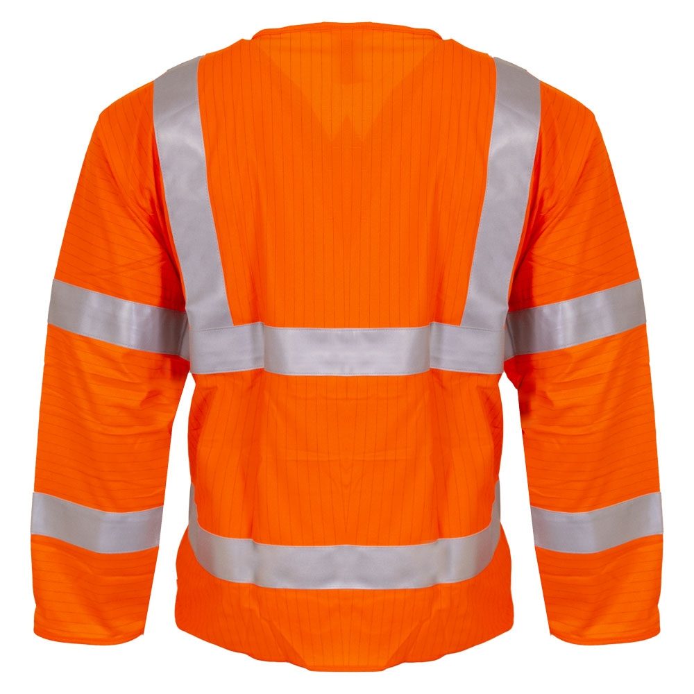 Jafco Rail FR AS Hi-Vis Long Sleeve Orange Waistcoat