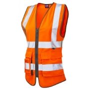 Leo Lynmouth Women's Rail Hi-Vis Superior Orange Waistcoat