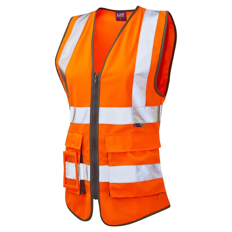Leo Lynmouth Women's Rail Hi-Vis Superior Orange Waistcoat