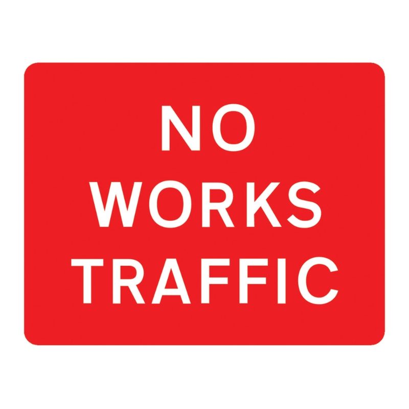 No Works Traffic Metal Road Sign Plate - 1050 x 750mm