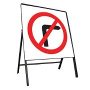No Right Turn Riveted Square Metal Road Sign - 750mm