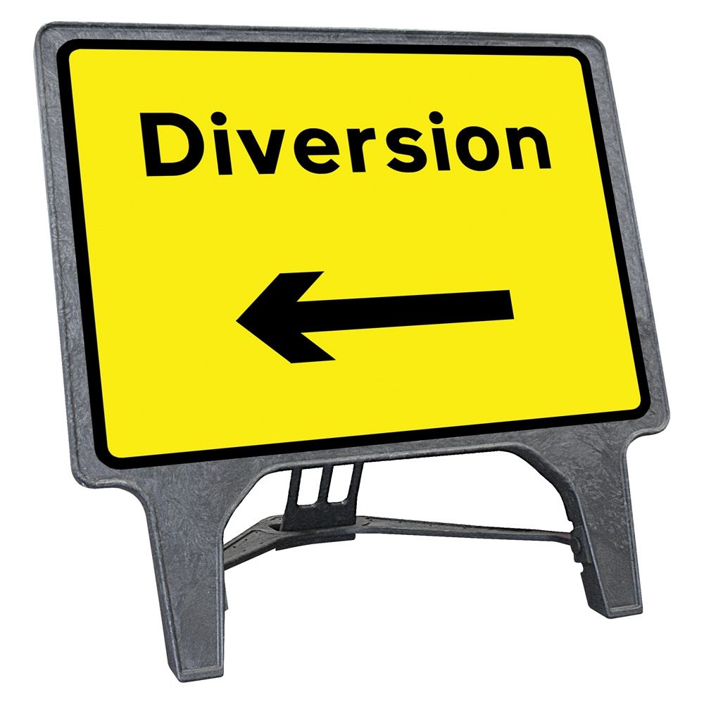 CuStack Diversion Left Sign - 1050 x 750mm