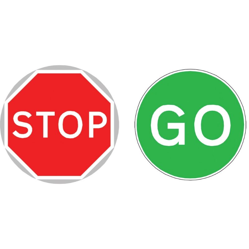 Stop Go Circular Metal Road Sign Plate - 900mm