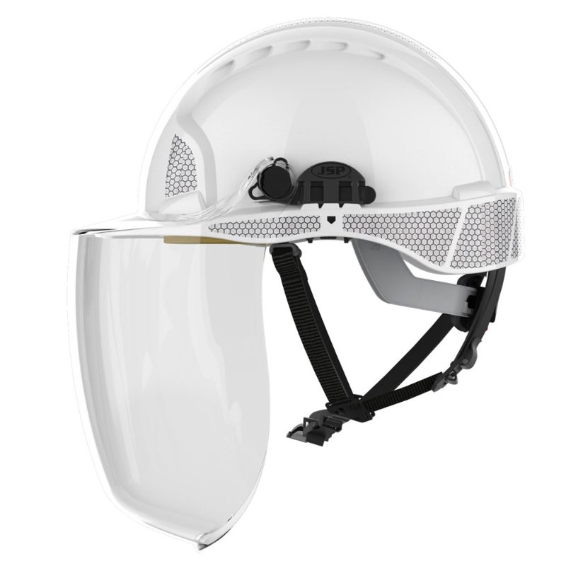 JSP EVO5 Olympus Linesman Safety Helmet with EVOGuard C5-MAX Visor - White