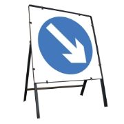 Keep Right Clipped Square Metal Road Sign - 750mm