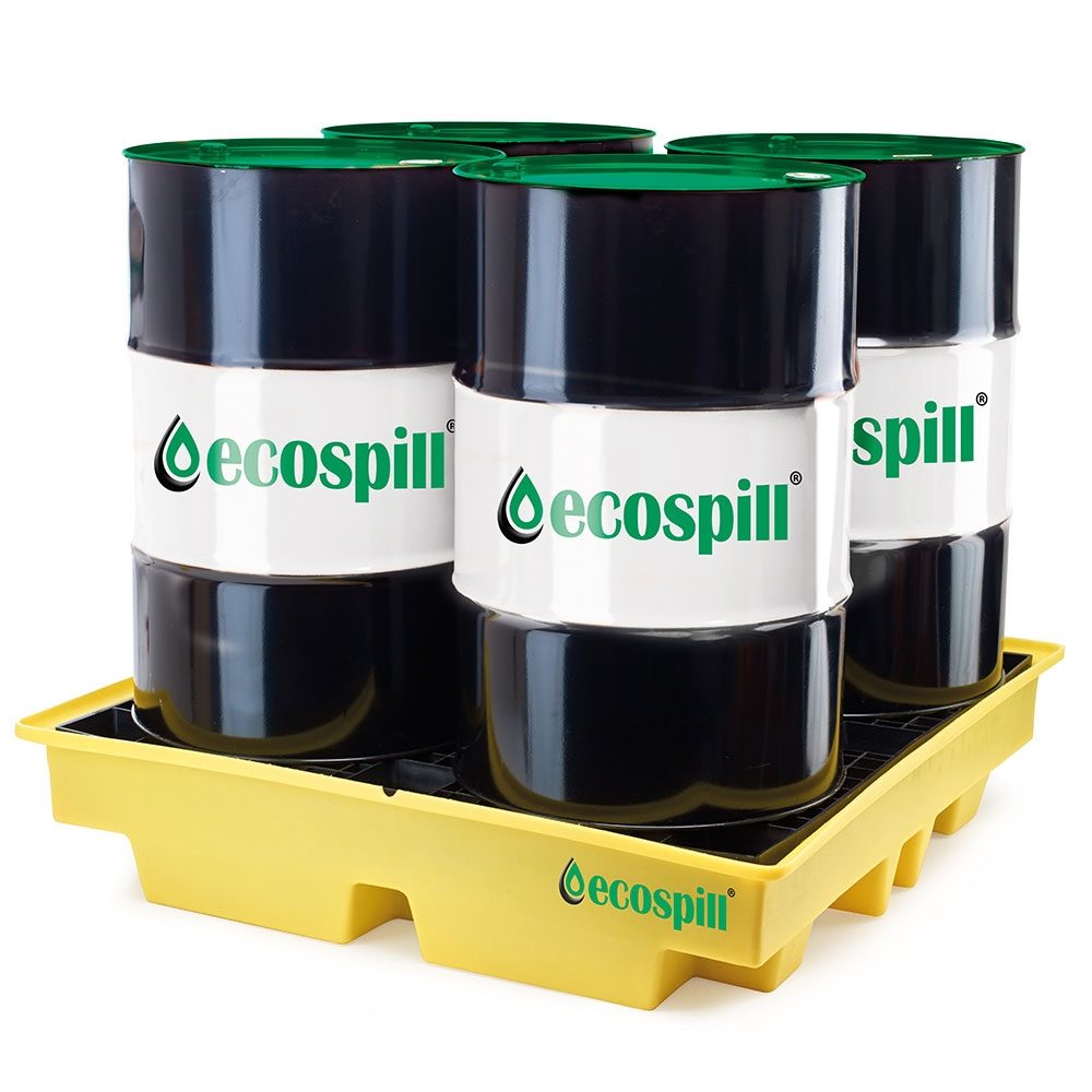 Ecospill PE 4 Drum Spill Pallet - 128 x 128 x 28cm