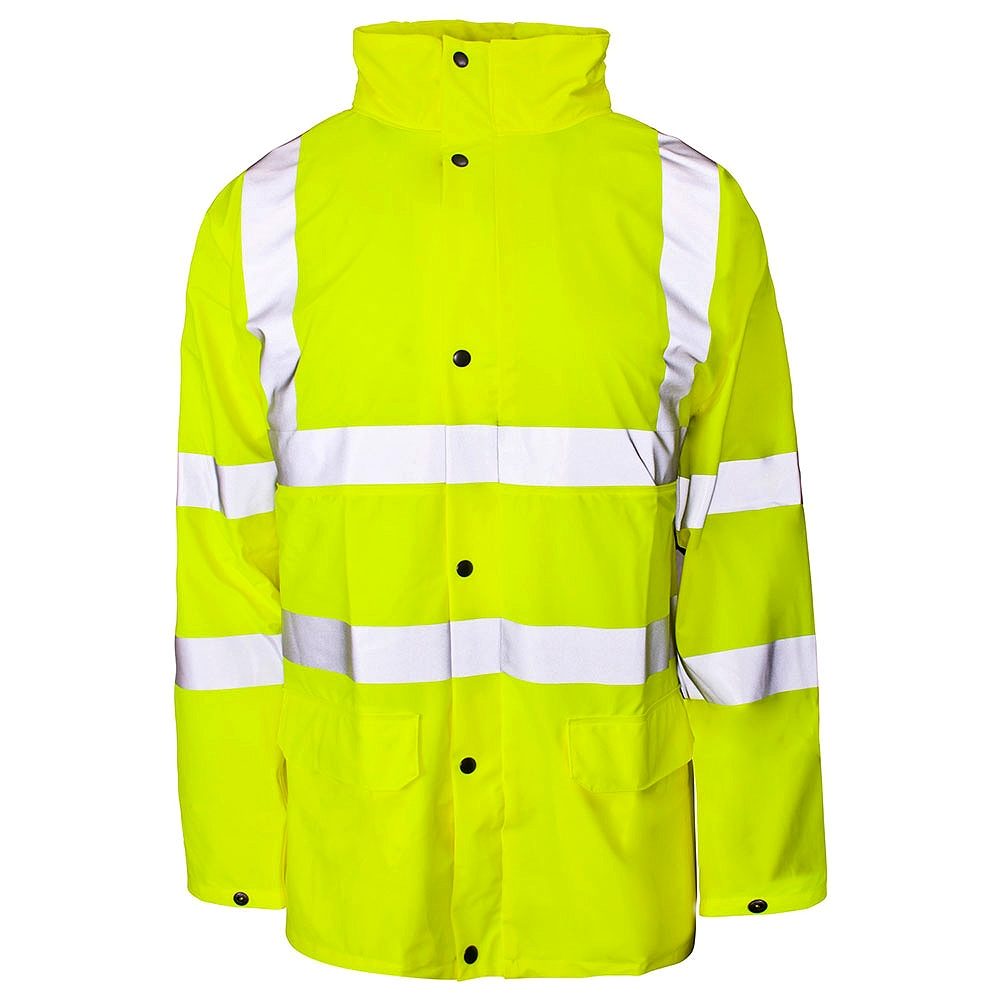 Super-Dri Waterproof Hi Vis Class 3 Breathable Unlined Rain Jacket - Yellow