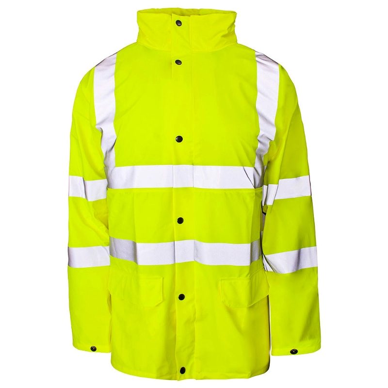 Super-Dri Waterproof Hi Vis Class 3 Breathable Unlined Rain Jacket - Yellow