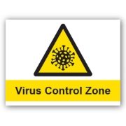 Virus Control Zone PVC Sign - 400mm x 300mm x 1mm