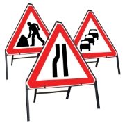 Riveted Triangular Metal Road Signs - 750mm