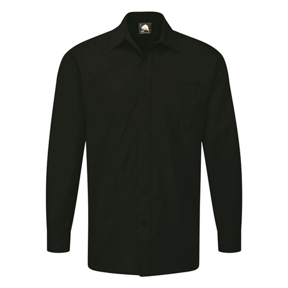 Orn Essential Men's Long Sleeved Shirt - 105gsm - Black
