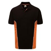 Orn Two Tone Short Sleeve Polo Shirt - Black / Orange