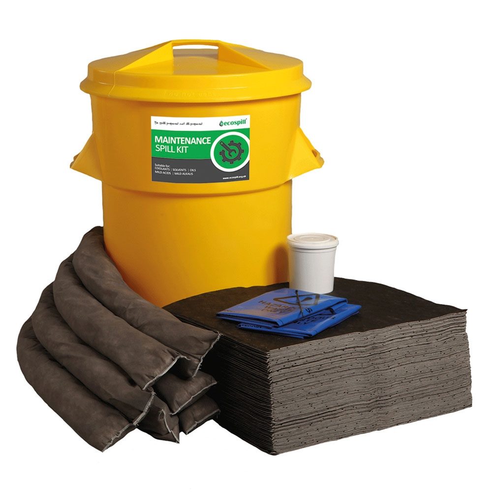 Ecospill Maintenance Spill Response Kit - Circular PE Bin - 90 Litre